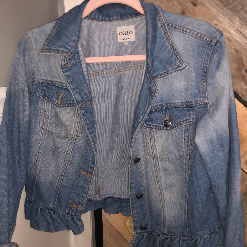 Vanilla Sky denim ruffle jacket